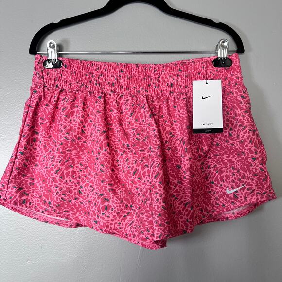 Nike Pants - Nike Dri-FIT Running Shorts Women’s Large Pink Animal Print Gym Athletic NWT